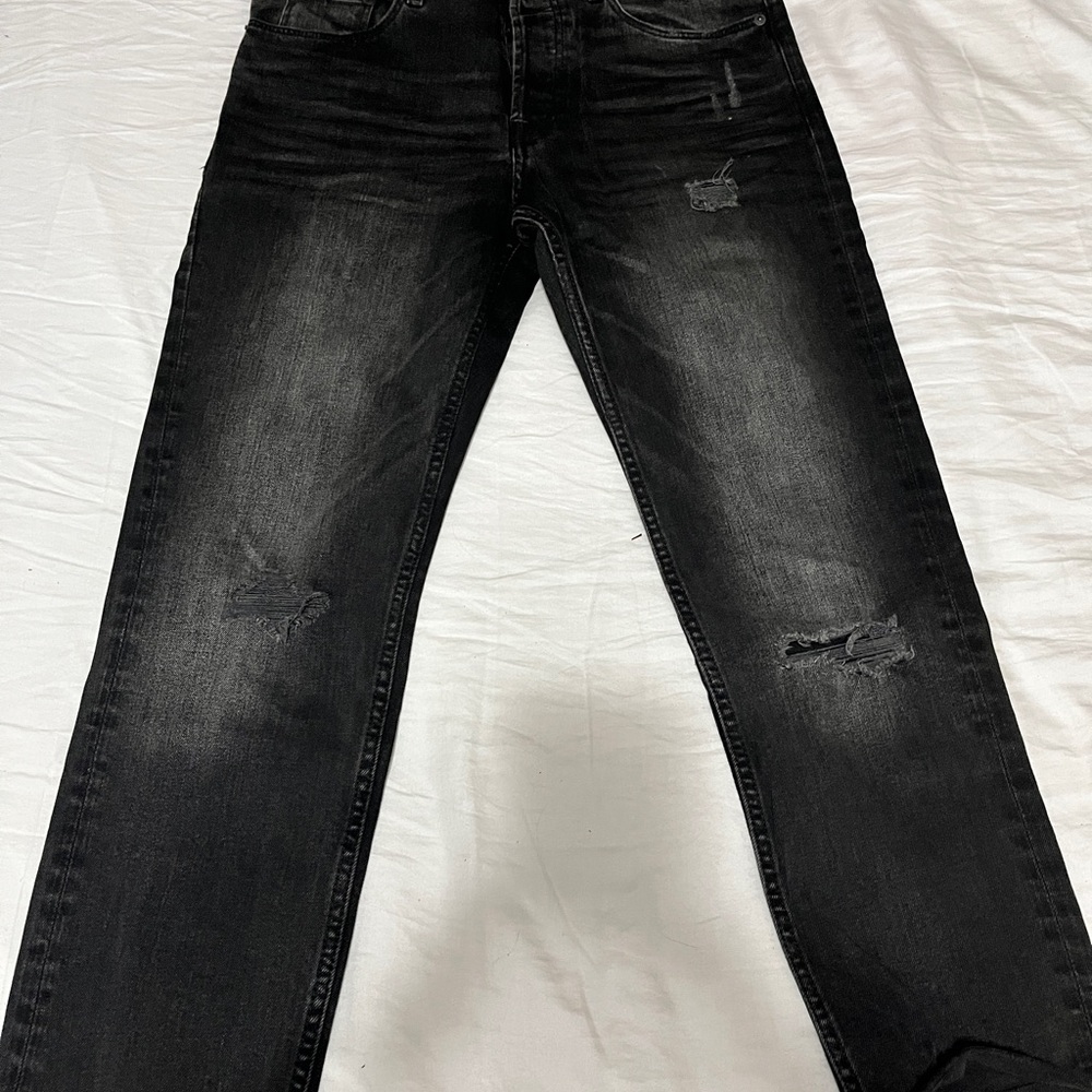 H&M Men's Faded Black Skinny Jeans